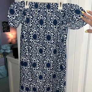 Blue and White Floral Dress